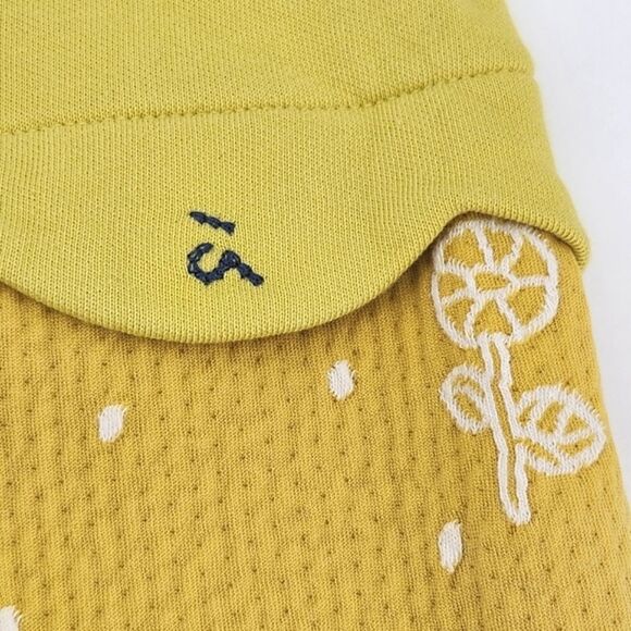 A La Sha Miicha Twofer Dress Size Medium Womens Mustard Yellow White Long Sleeve - Picture 3 of 9